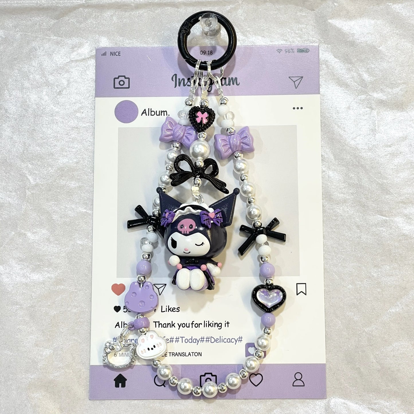 Authentic Sanrio characters - Kuromi- Keychain