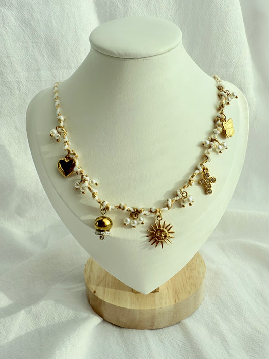 Golden Sun Necklace with Gold Pendants – Elegant Women’s Jewelry