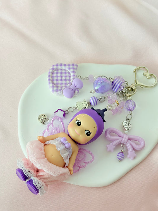 Sonny Angel- Veggie Series - Keychain- EGGPLANT- Authentic