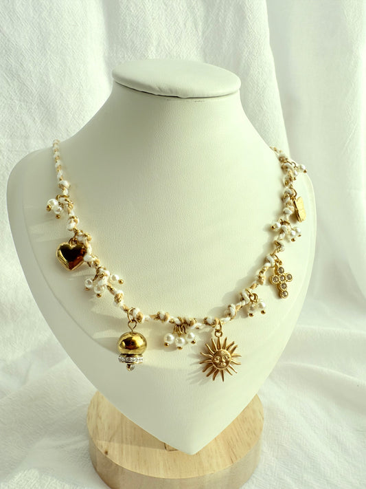 Golden Sun Necklace with Gold Pendants – Elegant Women’s Jewelry