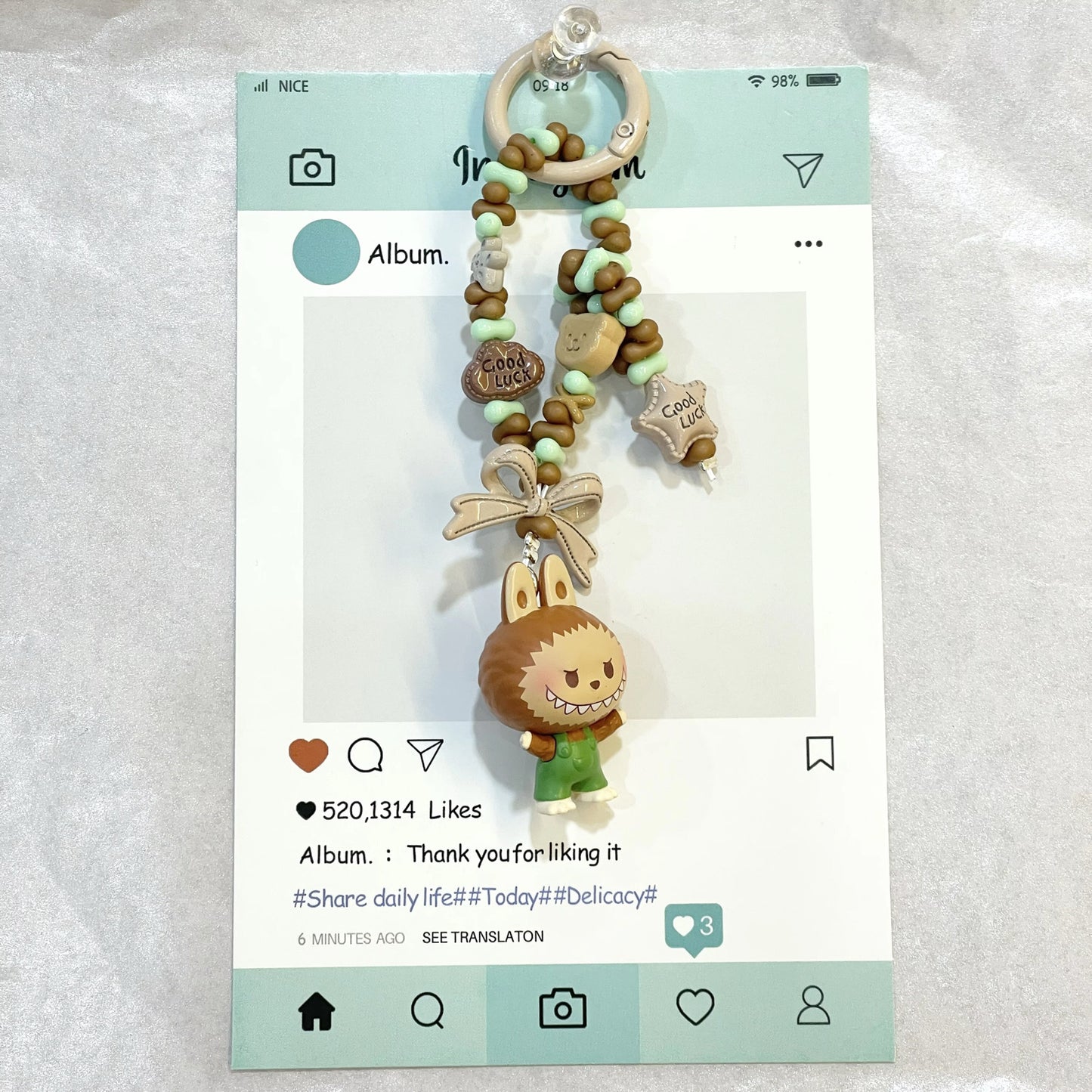 POP MART- POPBEAN- Labubu Charm- Authentic