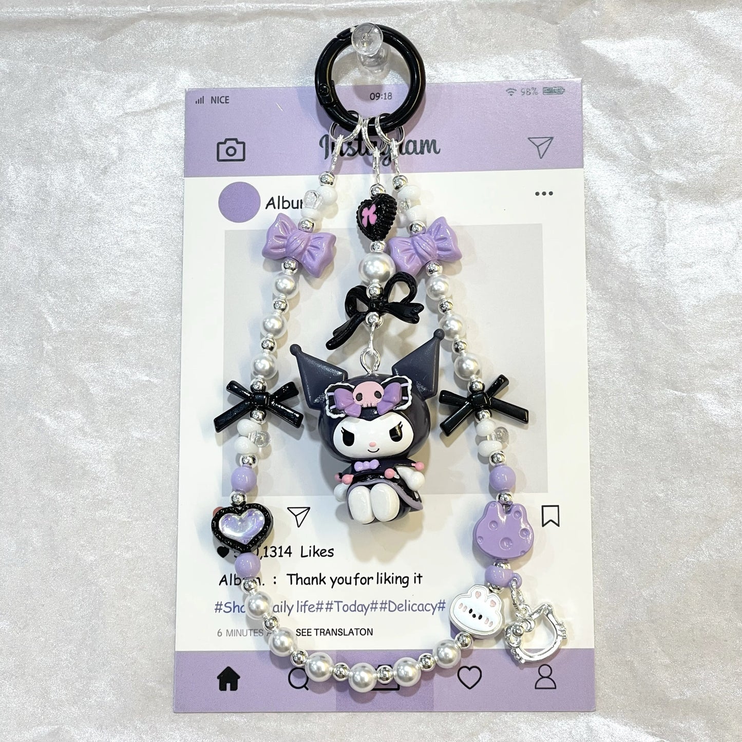 Authentic Sanrio characters - Kuromi- Keychain