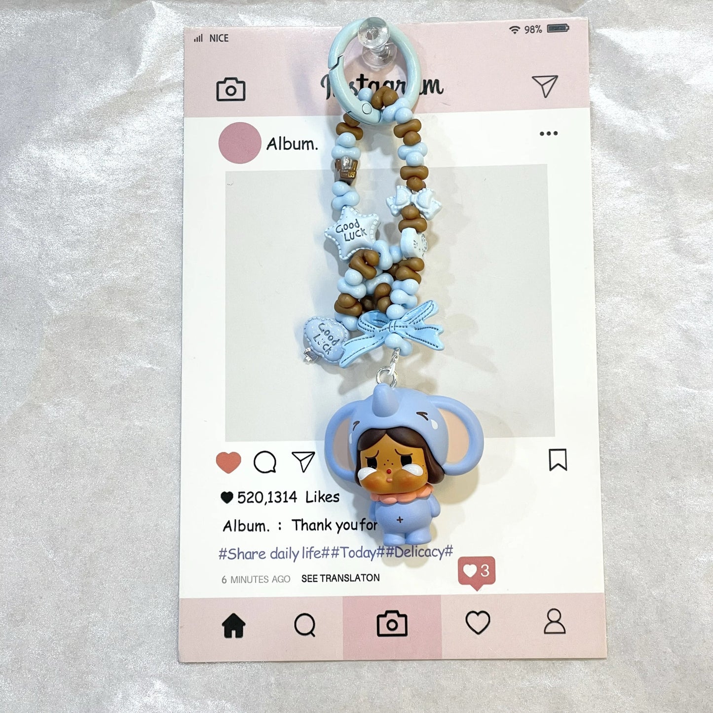 POP MART -Pop Bean Crybaby The Elephant - keychain ( limited edition)
