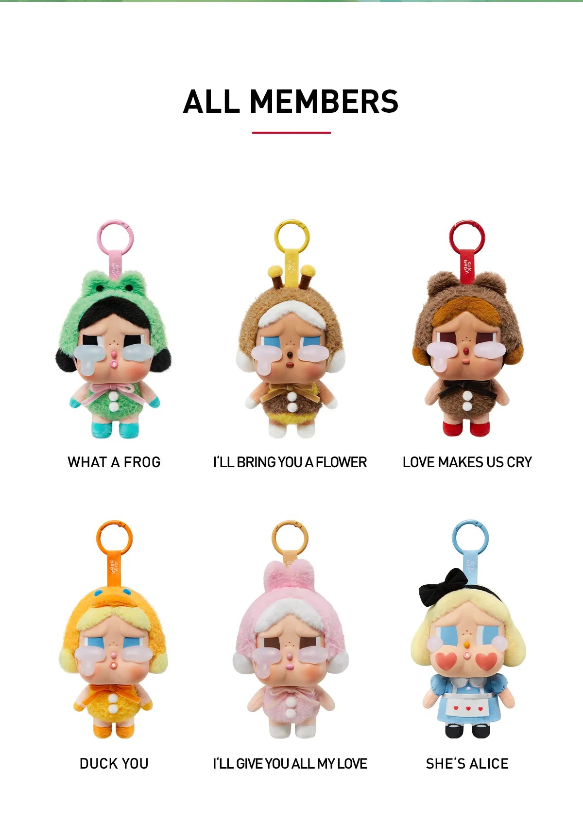 CRYBABY Crying Again Series-Vinyl Face Plush Blind Box ( Whole Set)